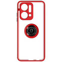 Avizar Coque pour Honor X7a bi-matière bague métallique support Vidéo Rouge