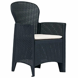 Ensemble de salle à manger 5 pcs,Ensemble à dîner d'extérieur Plastique Anthracite Aspect de rotin -MN43007