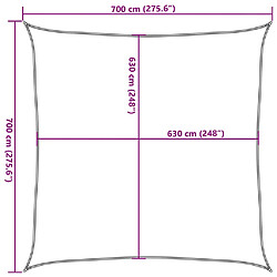 vidaXL Voile d'ombrage 160 g/m² Noir 7x7 m PEHD pas cher