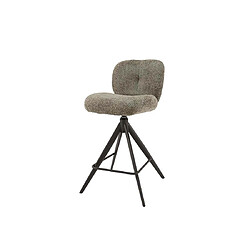 Acheter Lisa Design Arani - lot de 2 tabourets de bar pivotants - en tissu bouclette taupe