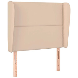 Maison Chic Tête de lit moderne avec oreilles pour chambre - Décoration de lit Cappuccino 83x23x118/128cm Similicuir -MN95898