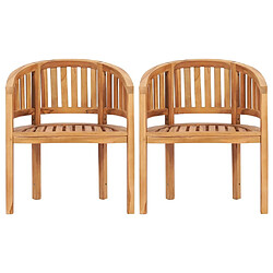 Maison Chic Salon de jardin 5 pcs - Table et chaises d'extérieur - Mobilier/Meubles de jardin Moderne en forme de banane Bois de teck solide -MN13031 pas cher