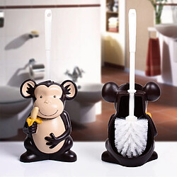 Universal Brosse de toilette de singe mignonne Set de brosse de nettoyage de base en résine Accessoires créatifs Durable Brosse de salle de bains sans angle mort