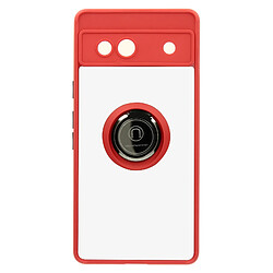 Avizar Coque pour Google Pixel 7a Bague Métallique Support Vidéo Ringip Rouge