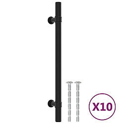 vidaXL Poignées d'armoire 10 pcs noir 160 mm acier inoxydable