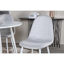 Venture Home Chaise en tissu avec pieds en acier Polar (Lot de 2) Gris clair et blanc.