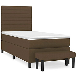 vidaXL Sommier à lattes de lit avec matelas Marron foncé 90x200 cm