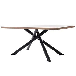 Amadeus Table rectangulaire Léonie en bois - Beige et noir