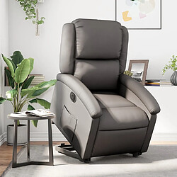 Maison Chic Fauteuil Relax pour salon, Fauteuil inclinable électrique gris cuir véritable -GKD58700