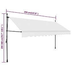 vidaXL Auvent manuel rétractable avec LED 350 cm Crème pas cher