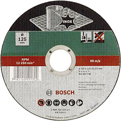 Avis Bosch 2609256320 Disque à tronçonner à moyeu plat pour Inox Diamètre 115 mm Diamètre d'alésage 22/23 Epaisseur 1 mm