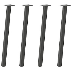 vidaXL Pieds de table basse 4 pcs anthracite 72 cm acier