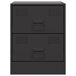 Acheter vidaXL Tables de chevet 2 pcs noir 34,5x39x44 cm acier