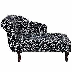 Maison Chic Chaise longue Jardin| Bain de soleil Relax | Transat Noir et blanc Tissu -GKD61981