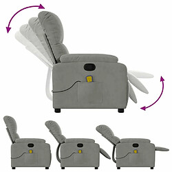 Maison Chic Fauteuil Relax pour salon, Fauteuil inclinable de massage gris clair tissu microfibre -GKD61665 pas cher