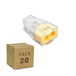 Ledkia Pack 25 Connecteurs Rapides 2 Entrées 0.75-2.5 mm² Jaune