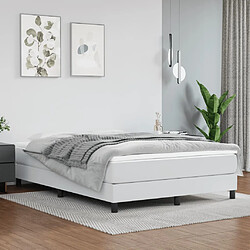 vidaXL Sommier à lattes de lit avec matelas Blanc 140x190cm Similicuir