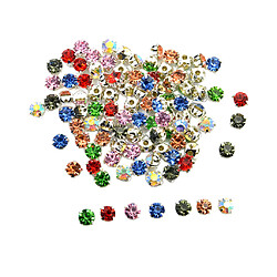 100x Lot Multicolore Coudre Sur Strass Embellissements Bijoux Fabrication pas cher