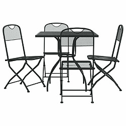 Ensemble à manger de jardin 5 pcs,Table et chaise à dîner anthracite métal maille -MN38283