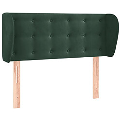 vidaXL Tête de lit avec oreilles Vert foncé 93x23x78/88 cm Velours