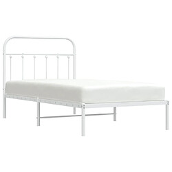 Avis Maison Chic Lit adulte - Cadre de lit métal avec tête de lit pour chambre blanc 100x190 cm -MN52700