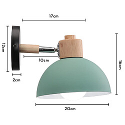 Stoex 20CM Applique Murale Rétro Moderne Applique Murale en Bois Et Métal, Angle Réglable, Lampe Murale Simple Pour Salon, Chambre À Coucher (Vert) E27 pas cher