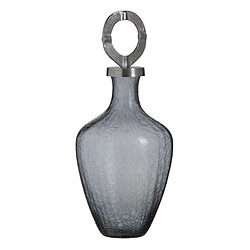 BigBuy Home Vase Verre Gris Métal Argent 23 x 23 x 47 cm