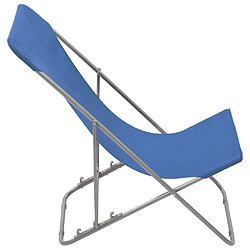 Avis vidaXL Chaises de plage pliables lot de 2 Acier et tissu oxford Bleu