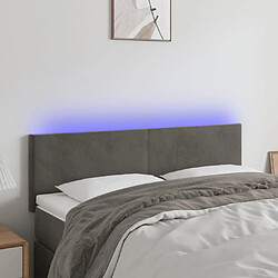 vidaXL Tête de lit à LED Gris foncé 144x5x78/88 cm Velours