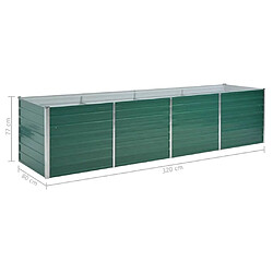 vidaXL Lit surélevé de jardin Acier galvanisé 320x80x77 cm Vert pas cher