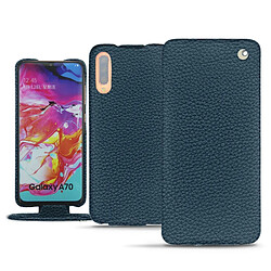 Housse cuir Samsung Galaxy A70 - Rabat vertical - Indigo ( Pantone #1f4565 ) - NOREVE