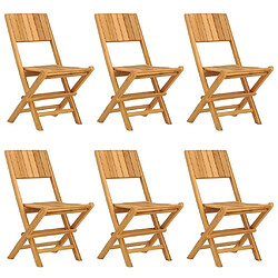 Maison Chic Lot de 6 Chaises de jardin,Fauteuil d'extérieur pliantes 47x61x90 cm bois massif teck -MN59855