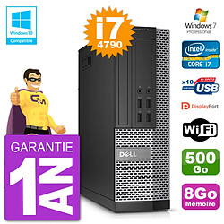 PC Dell 7020 SFF Intel i7-4790 RAM 8Go Disque 500Go Graveur DVD Wifi W7 - Occasion