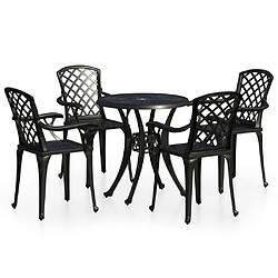 vidaXL Ensemble de bistro 5 pcs Aluminium coulé Noir