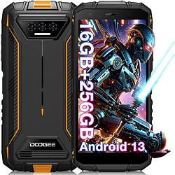 NC Telephone portable DOOGEE S41MAX 5.5 pouces 6300mAh Robuste Smartphone 16+256Go Android-NFC-déblocage du visage-13+8MP - Orange