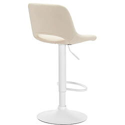 Decoshop26 Tabouret de bar chaise haute x1 avec repose-pieds en PVC crème piètement métallique blanc 10_0004589 pas cher