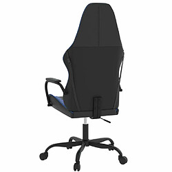 Maison Chic Chaise de jeu, Chaise gaming, Fauteuil gamer d'ordinateur,Chaise de Bureau Noir et bleu Similicuir -GKD89204 pas cher