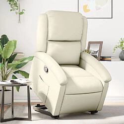 Maison Chic Fauteuil Relax pour salon, Fauteuil inclinable Crème Similicuir -GKD41371