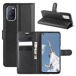 Etui en PU peau de litchi avec support noir pour votre Oppo A52/A92/A72