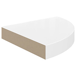 Avis vidaXL Étagères d'angle flottantes 2pcs blanc brillant 25x25x3,8cm MDF