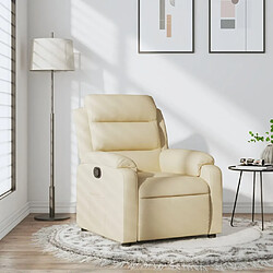 vidaXL Fauteuil inclinable Crème Tissu