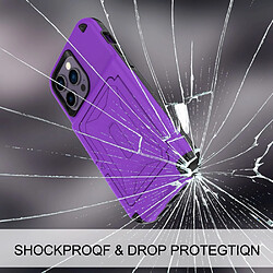 Coque en TPU + acrylique avec béquille et porte-carte pour votre iPhone 14 Pro - violet