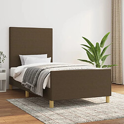 Maison Chic Lit adulte - Cadre Structure de lit avec tête de lit Contemporain Marron foncé 80x200 cm Tissu -MN91392