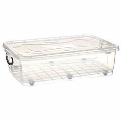 Kipit Boîte de rangement avec roues Transparent Plastique 40 L 46,5 x 20 x 72,2 cm (6 Unités)