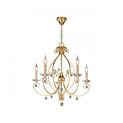 Luminaire Center Chandelier en cristal CARAT Or 24 Carats 5 ampoules