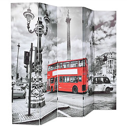 Maison Chic Paravent/Cloison de séparation 200 x 170 cm Bus londonien Noir et blanc -MN88745