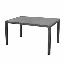 Mes Table basse de jardin 138x78x72 cm en plastique effet rotin anthracite