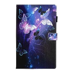 Etui en PU Titulaire de la carte d'impression de motifs antichoc papillon violet pour votre Samsung Galaxy Tab A7 Lite 8.7 (2021) T220/T225