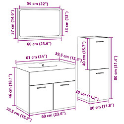 vidaXL Ensemble de meubles de salle de bain 4 pcs chêne sonoma pas cher