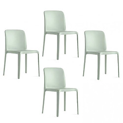 Inside 75 Lot de 4 Chaises BAYO plastique vert thym